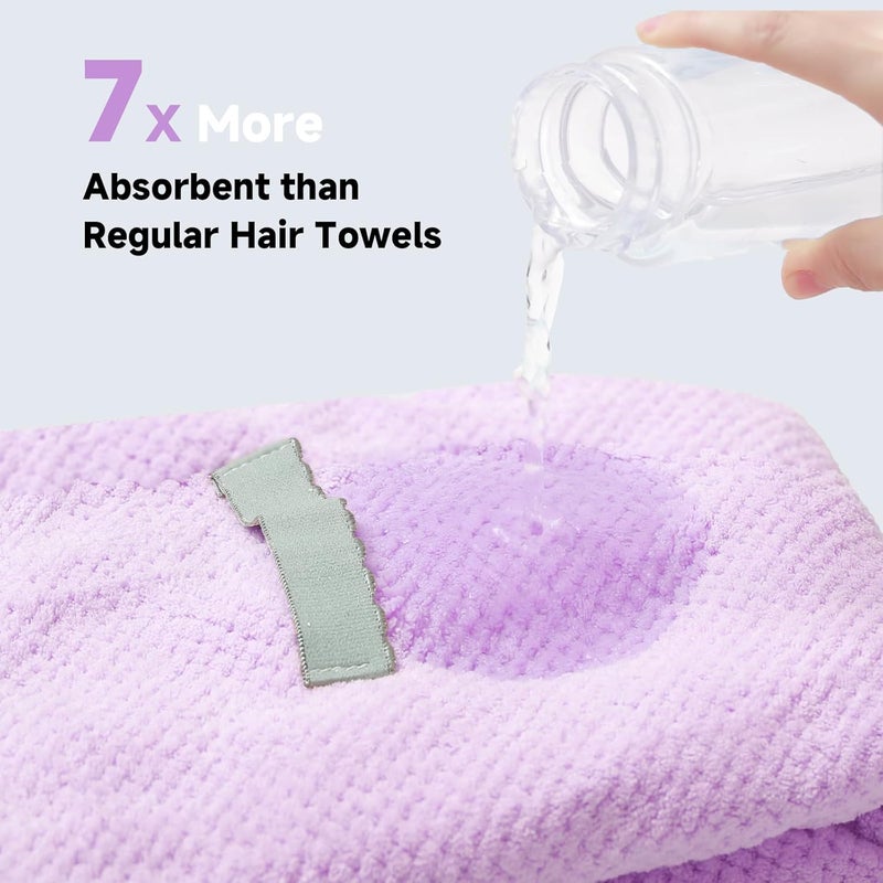 NeDKeN Large Microfiber Hair Towel for Women,Super Soft Anti Frizz & Quick Dry for Curly Hair,Ultra Absorbent Hair Wrap Towels for Long,Thick,Wet Hair 24x42 Inches (Purple) - Image 4
